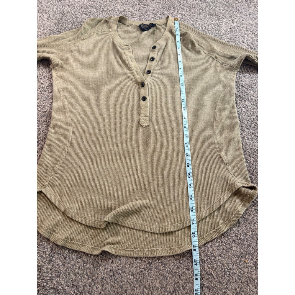 Pendleton Henley Top Womens Small Green Waffle Knit Long Sleeve Gorpcore Thermal - Picture 9 of 11
